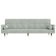 thumbnail image 2 of vidaXL Sofa Bed with Cushions Light Grey Velvet, 2 of 5