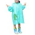 thumbnail image 7 of ROLKFUK Girls Boys Rain Jackets, Zip up Waterproof Lightweight Hooded Kids Raincoats Blue Size 2-3 T, 7 of 7