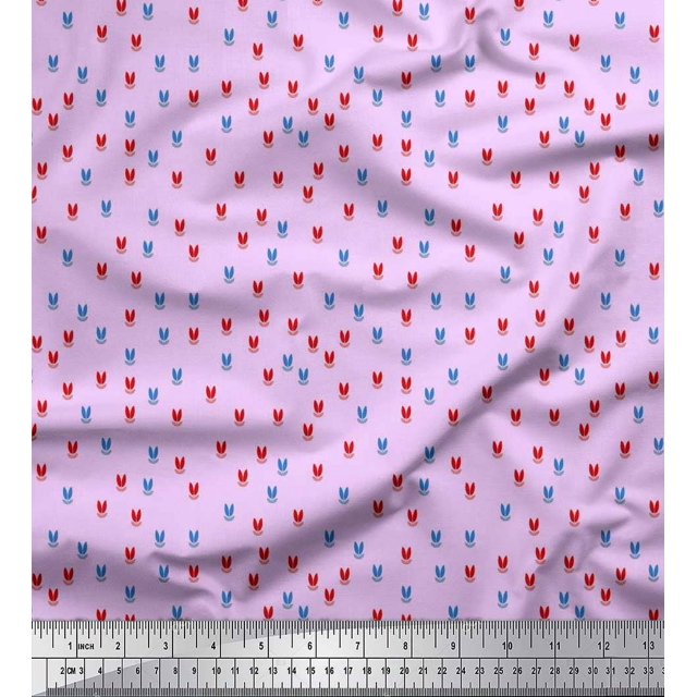 Soimoi Rayon Fabric Artistic Leaves Print Sewing Fabric Yard 56 Inch Wide