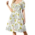 thumbnail image 2 of Patrón con raquetas de tenis y pelotas de tenis. Lápiz de color Vestido de manga corta Falda de verano para mujer Vestido para niñas, 2 of 8