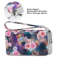 thumbnail image 2 of Womens Double Zipper Wallet Clutch Purse Cellphone Long Wallet with Removable Wristlet, 2 of 6