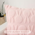 thumbnail image 3 of PayUSD Easter Pillow Covers 18x18 inch Set of 2 Easter Soft Plush Faux Fur Jacquard Throw Pillows for Bedroom Sofa Couch Chair Holiday Festivals Home Decor Easter Rabbit and Eggs, 3 of 8