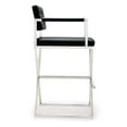 thumbnail image 3 of TOV Furniture Director White Vegan Leather Barstool with Silver Legs, 3 of 9