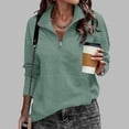 thumbnail image 2 of ManxiVoo Women's Long Sleeve Half Zip Pullover Sweatshirt Lightweight Loose Fit for Casual Daily Wear and Outdoor Activities XXXL Size Green, 2 of 9