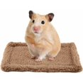 thumbnail image 1 of Small Guinea Pig Hamster Bed House Rectangular Plush Warm Mat Sleep Pad Cushion Pets 30*20cm (Light Brown), 1 of 5