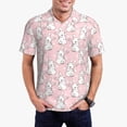 thumbnail image 1 of Balery Cute Rabbit Camisa Polo de Hombre con Estampado, de Manga Corta y Tejido Medio, Camisa Tipo Golf Polo-Small, 1 of 6