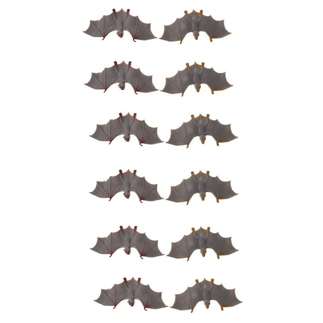 12 Piezas de Plástico, Modelo de Animal Volador, Murciélago Gris, Juguetes, Regalos de Cumpleaños para , Decoración para hogar Yotijar Figuras de animales
