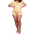 thumbnail image 2 of WSEVYPO Women One-Piece Short Sleeve Romper Deep V Neck Jumpsuit Nightwear Pajam, 2 of 5