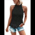thumbnail image 3 of Camisetas Sin Mangas para Mujer, Blusa de Encaje Calado con Bordado de Ojales, Camisetas Sin Mangas Negro M, 3 of 10