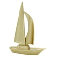 thumbnail image 2 of Dualoai Sailboat Statue Resin Figurine Craft Delicate Collectible Simple Sculpture Tabletop Ornament for Living Room Bookshelf Office Gold, 2 of 9