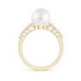 thumbnail image 2 of ANGARA South Sea Cultured Pearl Ring with Graduated Diamonds in 14K Yellow Gold for Women | June Birthstone, Birthday, Anniversary, Jewelry Gift for Women | Pearl Ring, 2 of 10
