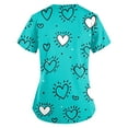 thumbnail image 3 of Scrubs Plus Size Women,Women's Valentine's Day Printed Loose-Fit V-Neck Pocket Short-Sleeve Nursing Scrubs Top - Red - M, 3 of 6