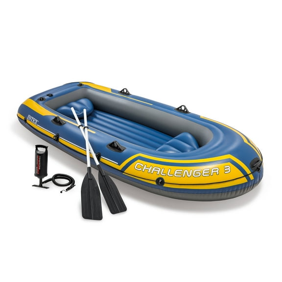 Open Box 2) INTEX Challenger 3 Inflatable Boat with Pump & Oars| 68370EP