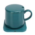 thumbnail image 5 of Calentador de tazas eléctrico Cargador Taza verde Carga de teléfono inalámbrico Panel impermeable Calentador de tazas de café para oficina en casa 100-240 V Enchufe del Reino Unido, 5 of 5