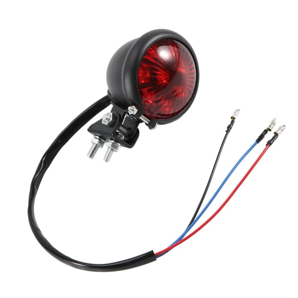 Motocicleta LED Luz Trasera Freno LáMpara de Moto para Chopper Cafe Negro