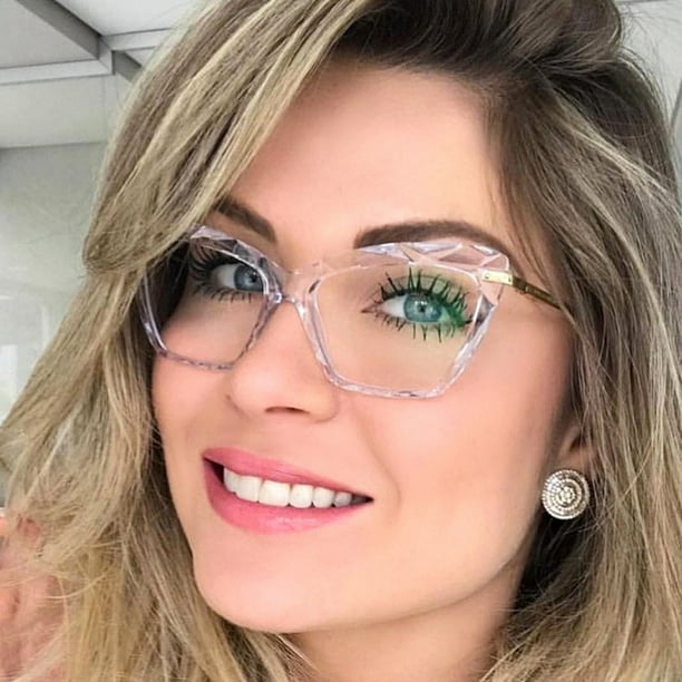 Gafas De Mujer Marco De Moda Para Ordenador Interior De Gato Color Claro Retro Transparente Bodega Aurrera en linea