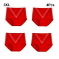 thumbnail image 3 of Qarigey Ropa interior de mujer, lencería moldeadora de cuerpo, calzoncillos elásticos sin rastro, bragas sexis, calzoncillos transpirables de Ropa interior Rojo XXXL, 3 of 6