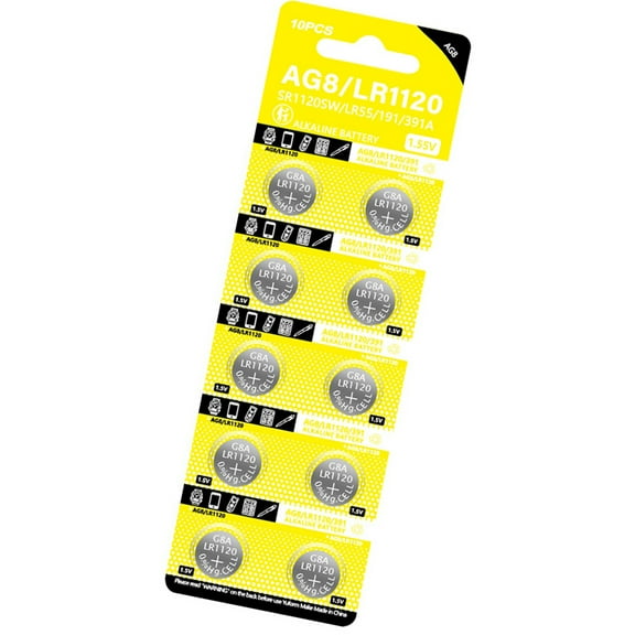 COOLHOOD 10 Pieces/sheet LR1120 AG8 Button Cells 1.5V Large Capacity Coin Cell Battery for Remotes Toy And Electronic Devices
