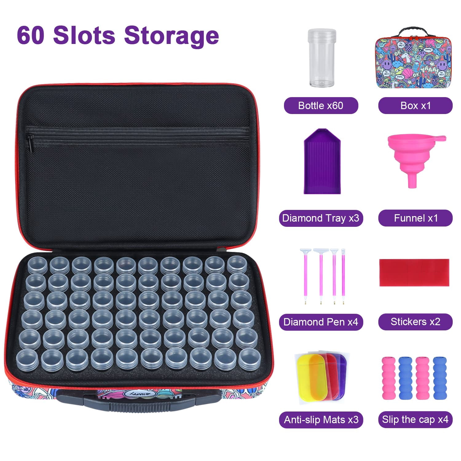 Sunnycome Painting Accessories with Tray and Diamond Pen for Adult