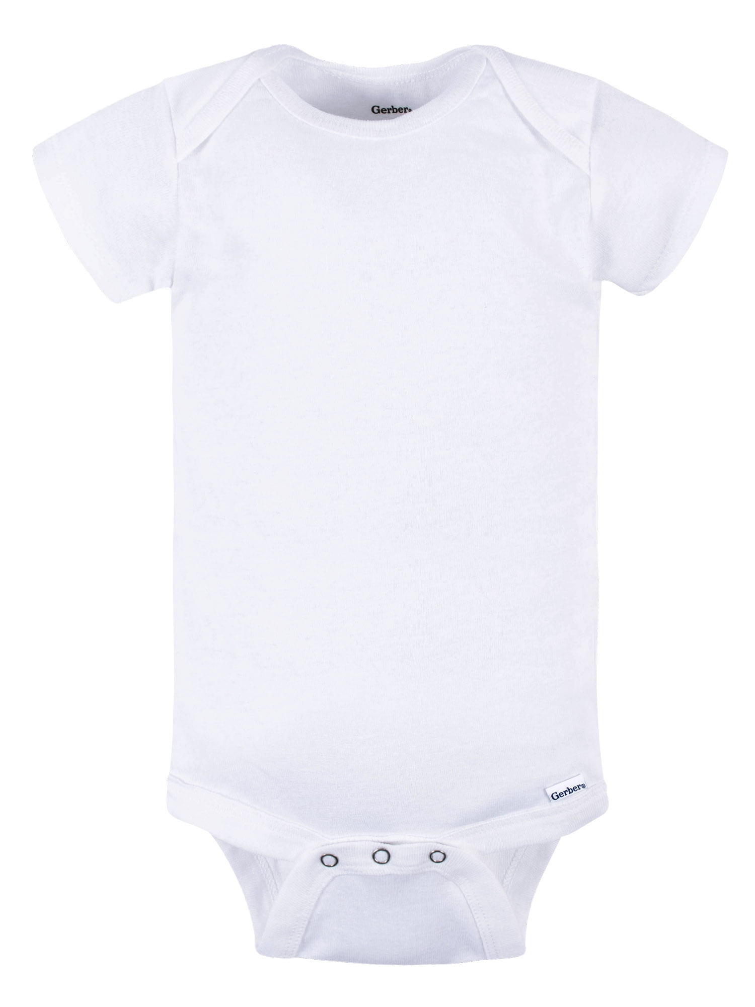 Gerber Baby Boy or Girl Unisex White Short Sleeve Cotton Bodysuit, 3-Pack, Sizes Preemie - 24 Months