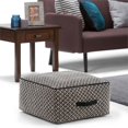 thumbnail image 2 of Simpli Home Pouf Carré à Motifs Olsen en Noir et Ivoire, 2 of 6