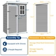 thumbnail image 4 of Amopatio Outdoor Storage Shed 5x3 FT, Resin Garden Shed for Bike, Garbage Can, Tool, Plastic Outside Sheds & Outdoor Storage Storage Box with Lockable Door for Backyard, Patio, Lawn, Grey & White, 4 of 7