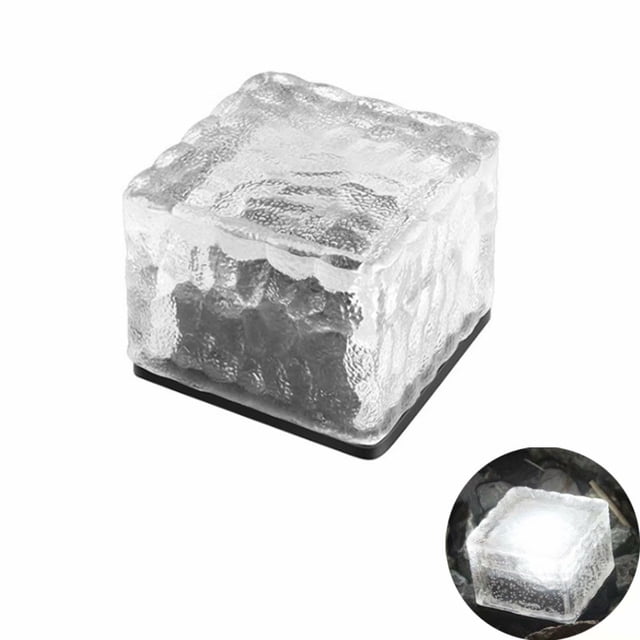 Lámpara cuadrada de azulejos de cristal Luces LED solares impermeables para exteriores Luces de azulejos de piso de cristal de imitación blanco Luces de enchufe de tierra para jardín Luces de césped de jardín de pasillo Luces decorativas enterradas en césped Luces de paisaje oso de fresa Electrónica