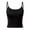 Black, variant on Women's Built in Shelf Bra Tank Tops Sleeveless Basic Camisole Stretchy Fitted Cami Crop Tanks Army Green L