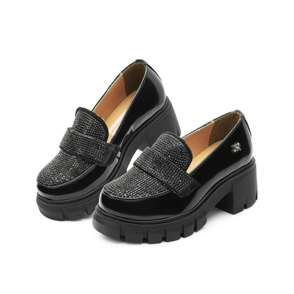 Mocasin Infantil Niña Plataforma Brillos Negro Salamandra negro 20