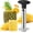 Black, variant on Pineapple Corer and Slicer Tool -  Pineapple  with Serrated Tips - Easy to Use and Clean - Stainless Steel Core Remover for Pineapple - Core Fruits with Ease(Yellow)