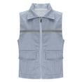 thumbnail image 3 of Women's Lightweight Fishing Travel Hiking Vest Jacket, Breathable Mesh Outdoor Activewear, Casual Daily Wear Utility Gilet for Women Fashion Essential | Aestivo,Gray XL, 3 of 9