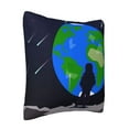 thumbnail image 2 of ZICANCN Earth Moon Universe Meteor Decorative Throw Pillow Covers, Bed Couch Sofa Decorative Knit Pillow Covers for Living Room Farmhouse 26"x26", 2 of 8