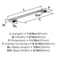 thumbnail image 4 of Amerock Cityscape 6-5/16 inch (160mm) Center-to-Center Polished Chrome Cabinet Pull - 10 Pack, 4 of 5