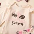 thumbnail image 4 of Leey-World My First Football Season Baby Girl Outfit Newborn Long Sleeve Romper Layered Tutu Skirt Headband Socks 4Pcs Sets(Beige,3-6 Months), 4 of 9