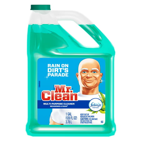 Mr. Clean Liquid Multi-Purpose Cleaner with Febreze, Meadows & Rain, 128 fl (Best Household Cleaning Supplies)