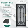 thumbnail image 5 of Grisham Deluxe Steel Security Door,36'' x 80'' Metal Tempered Glass Door Screen Replacement Enter Doors,Storm Door(368 Black), 5 of 7