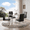 Table+4 Black Chairs(Silver), variant on StnTalk 51" Glass Dining Table Set for 4, Modern Rectangle Dining Table with 4 White PU Leather Chairs, Tempered Glass Table Top with Silver Metal Legs for Dining Room, Kitchen & Apartment