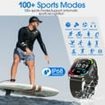 thumbnail image 3 of Posrue H5 Smart Watch with Bluetooth Call, IP68 Waterproof Fitness Tracker for Women and Men, Black, 3 of 11