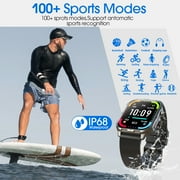Posrue H5 Smart Watch with Bluetooth Call, IP68 Waterproof Fitness Tracker for Women and Men, Black