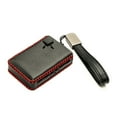 thumbnail image 2 of Vitodeco Leather Remote Key Fob Cover Case Protector Holder Compatible with Polestar - 4 Buttons, Black/Red, 2 of 5