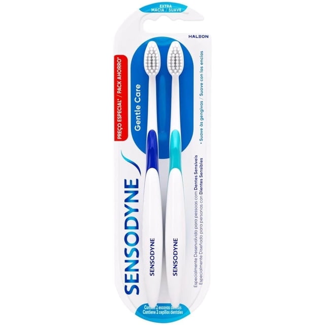 Sensodyne Cepillo de Dientes para Dientes Sensibles Cuidado Delicado, Suave, 2 Unidades,Branco