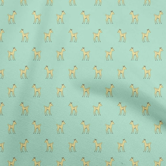 oneOone Polyester Spandex Mint Green Fabric Animal Craft Projects Decor Fabric Printed By The Yard 56 Inch Wide