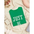 thumbnail image 3 of "Just Be Kind" Nice Quote Women Kelly Green T-Shirt, Female Medium, 3 of 4
