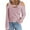 Pink, variant on Lovskoo Long Sleeve Shirts for Women Cusal Round Neck Cold Shoulder Lightweight Sweatshirts Solid Color Pullover Tops Black