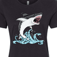 thumbnail image 4 of Inktastic Great White Shark Jumping Women's T-Shirt, 4 of 5