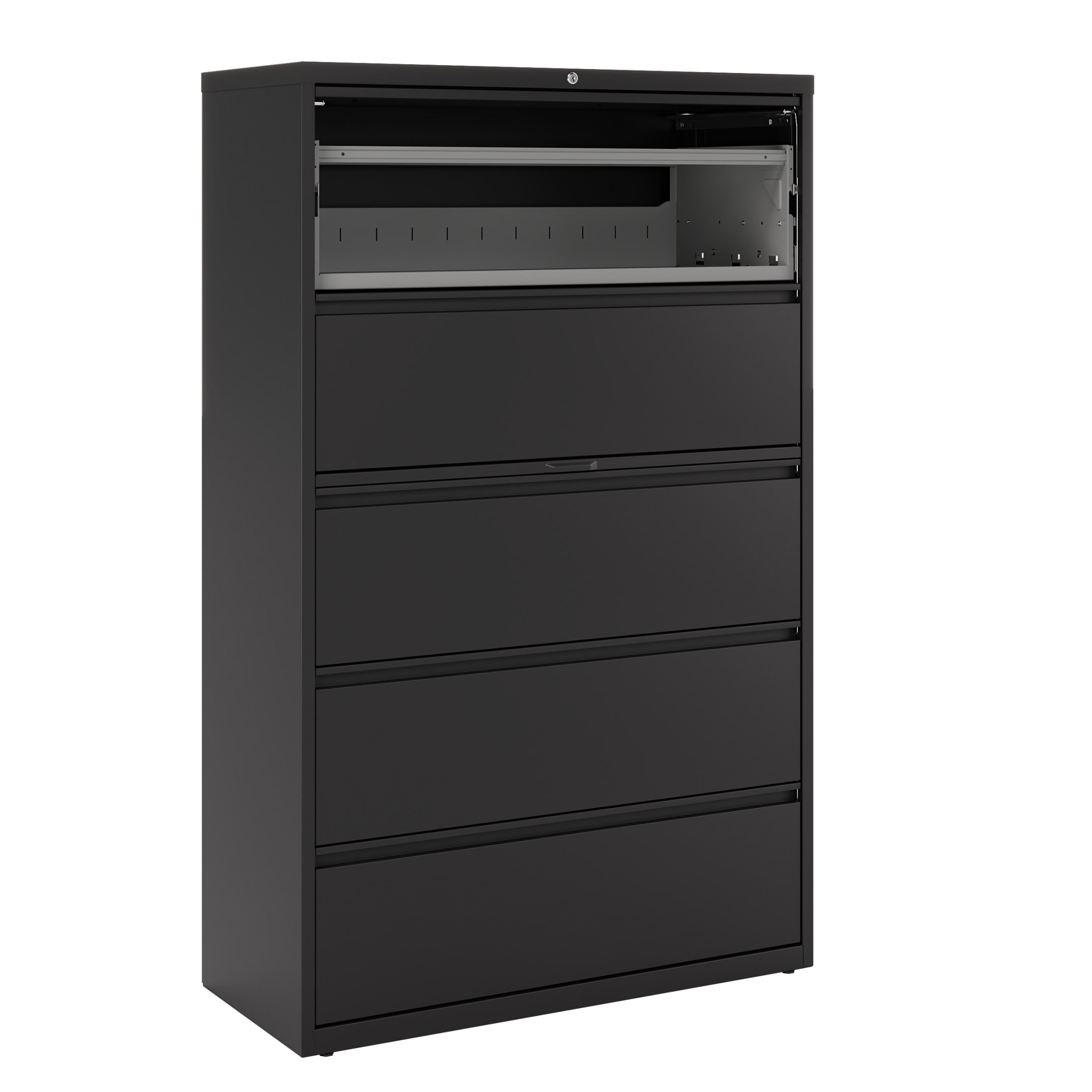 Hirsh 42 inch Wide 5 Drawer Metal Lateral File Cabinet for Home and Office, Holds Letter, Legal and A4 Hanging Folders, Black