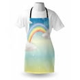 thumbnail image 4 of Cloud Apron, Semi Circle Soft Colored Rainbow Stripes and Tiny Stars in the Sky Illustration, Unisex Kitchen Bib with Adjustable Neck for Cooking Gardening, Adult Size, Multicolor, by Ambesonne, 4 of 4