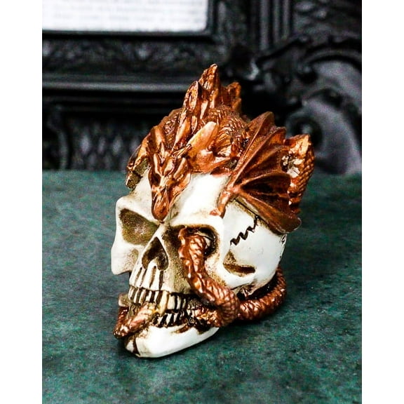 Ebros Ancient Nidhoggr Inferno Dragon Keeper Warlock Skull Miniature Figurine