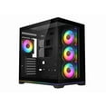 thumbnail image 2 of DIYPC ARGB-DC200-BK Black Dual USB3.0 Tempered Glass ATX Gaming Computer Case w/ 4 x ARGB PWM Fans (Pre-Installed) and ARGB Light Strip at Bottom., 2 of 8