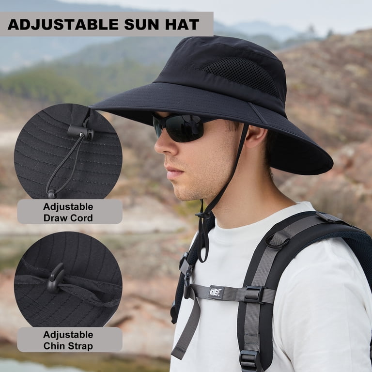 Waterproof Wide Brim Sun Hat UPF 50 Bucket Hat Packable Adjustable Waterproof UPF 50+ Sun Hat for Women Men, Wide Brim Bucket  main image 3